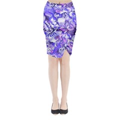 Weeping Wisteria Fantasy Gardens Pastel Abstract Midi Wrap Pencil Skirt by CrypticFragmentsDesign