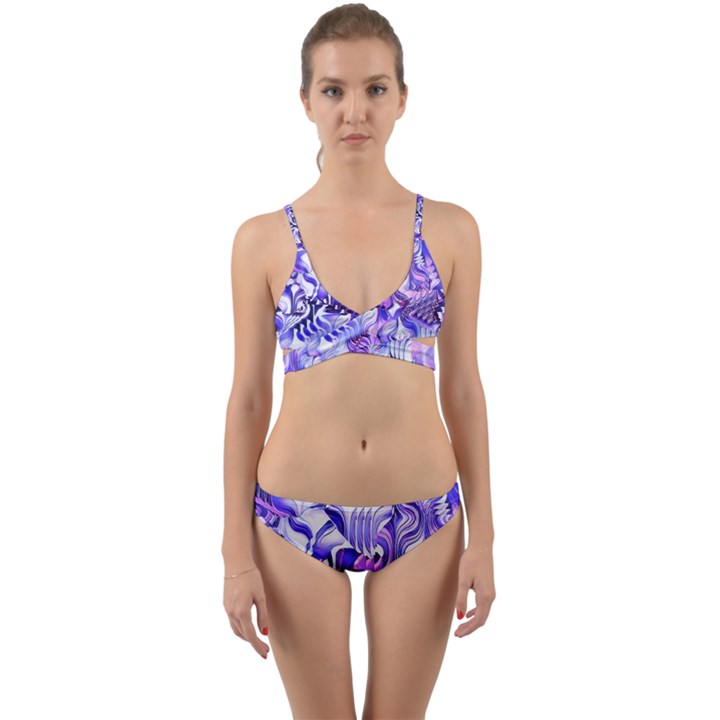 Weeping Wisteria Fantasy Gardens Pastel Abstract Wrap Around Bikini Set