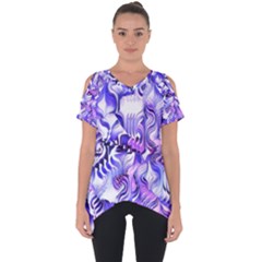 Weeping Wisteria Fantasy Gardens Pastel Abstract Cut Out Side Drop Tee by CrypticFragmentsDesign