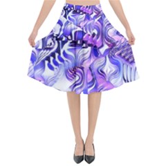 Weeping Wisteria Fantasy Gardens Pastel Abstract Flared Midi Skirt by CrypticFragmentsDesign