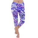 Weeping Wisteria Fantasy Gardens Pastel Abstract Lightweight Velour Capri Yoga Leggings View1