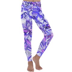 Weeping Wisteria Fantasy Gardens Pastel Abstract Kids  Lightweight Velour Classic Yoga Leggings by CrypticFragmentsDesign