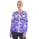 Weeping Wisteria Fantasy Gardens Pastel Abstract Velvet Zip Up Jacket View1