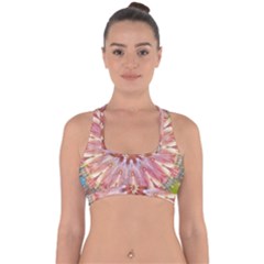 Pink Beauty 1 Cross Back Hipster Bikini Top  by LW41021