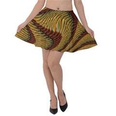 Golden Sands Velvet Skater Skirt by LW41021