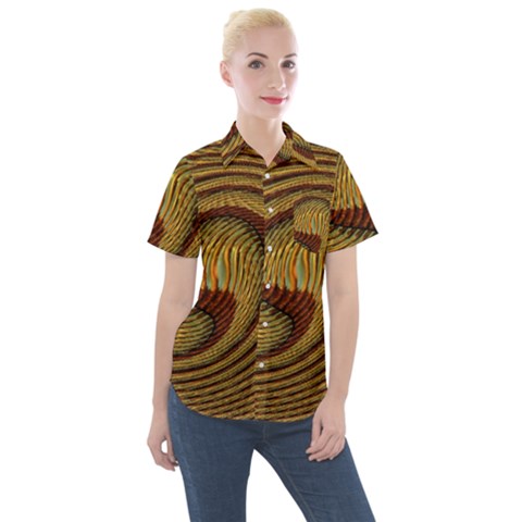 Golden Sands Women s Short Sleeve Pocket Shirt by LW41021