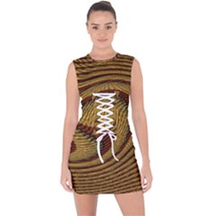 Golden Sands Lace Up Front Bodycon Dress by LW41021