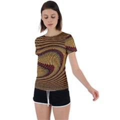 Golden Sands Back Circle Cutout Sports Tee by LW41021