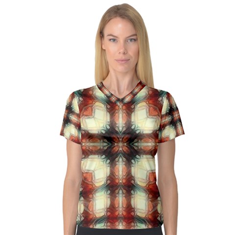 Royal Plaid  V-neck Sport Mesh Tee by LW41021