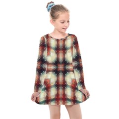 Royal Plaid  Kids  Long Sleeve Dress