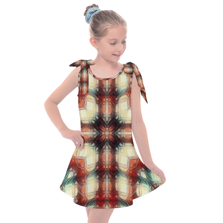 Royal Plaid  Kids  Tie Up Tunic Dress