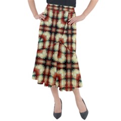 Royal Plaid  Midi Mermaid Skirt