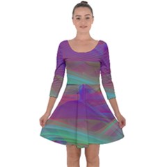 Color Winds Quarter Sleeve Skater Dress by LW41021