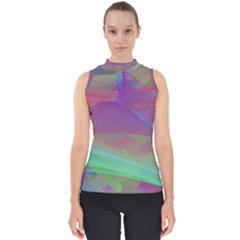 Color Winds Mock Neck Shell Top