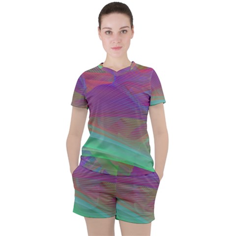 Color Winds Women s Tee And Shorts Set by LW41021