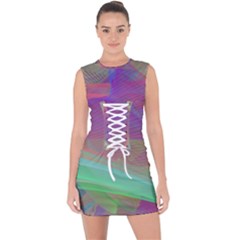 Color Winds Lace Up Front Bodycon Dress by LW41021