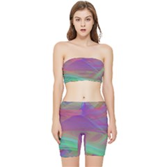 Color Winds Stretch Shorts And Tube Top Set by LW41021