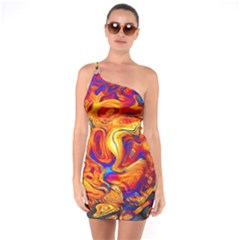 Sun & Water One Soulder Bodycon Dress by LW41021