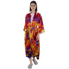 Sun & Water Maxi Satin Kimono