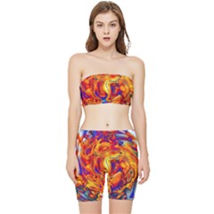 Sun & Water Stretch Shorts And Tube Top Set by LW41021