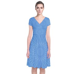 Blue Joy Short Sleeve Front Wrap Dress