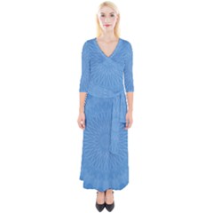 Blue Joy Quarter Sleeve Wrap Maxi Dress