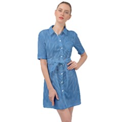 Blue Joy Belted Shirt Dress