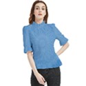 Blue Joy Frill Neck Blouse View1