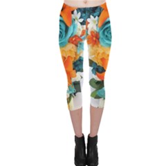 Spring Flowers Capri Leggings  by LW41021