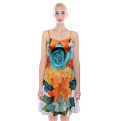 Spring Flowers Spaghetti Strap Velvet Dress by LW41021