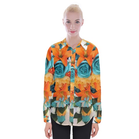 Spring Flowers Womens Long Sleeve Shirt by LW41021