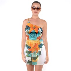 Spring Flowers One Soulder Bodycon Dress by LW41021