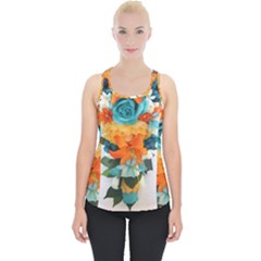 Spring Flowers Piece Up Tank Top by LW41021