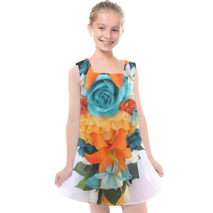 Spring Flowers Kids  Cross Back Dress