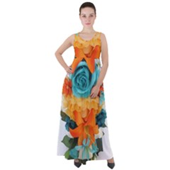 Spring Flowers Empire Waist Velour Maxi Dress by LW41021