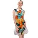 Spring Flowers Sleeveless Shirt Dress View1