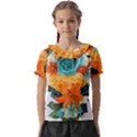 Spring Flowers Kids  Frill Chiffon Blouse View1