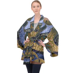 Sea Of Wonder Long Sleeve Velvet Kimono 