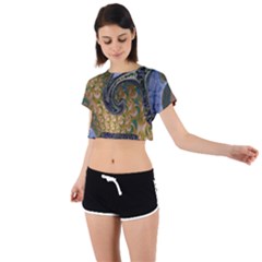 Sea Of Wonder Tie Back Short Sleeve Crop Tee