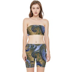 Sea Of Wonder Stretch Shorts And Tube Top Set by LW41021