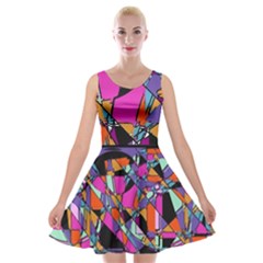 Abstract  Velvet Skater Dress