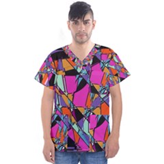 Abstract  Men s V-neck Scrub Top