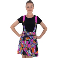 Abstract  Velvet Suspender Skater Skirt by LW41021