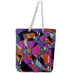 Abstract  Full Print Rope Handle Tote (large)