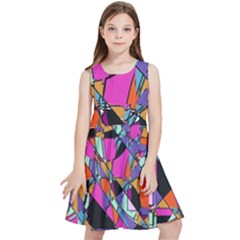 Abstract  Kids  Skater Dress