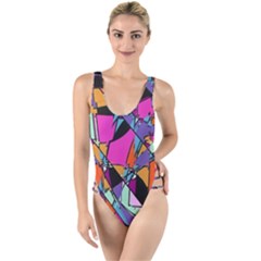 Abstract  High Leg Strappy Swimsuit by LW41021