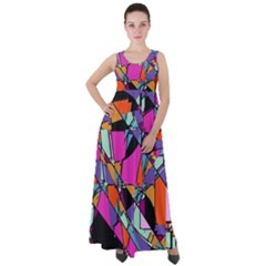 Abstract  Empire Waist Velour Maxi Dress