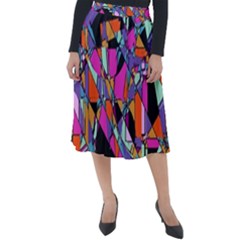 Abstract  Classic Velour Midi Skirt 