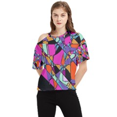 Abstract  One Shoulder Cut Out Tee by LW41021