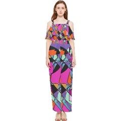 Abstract  Draped Sleeveless Chiffon Jumpsuit